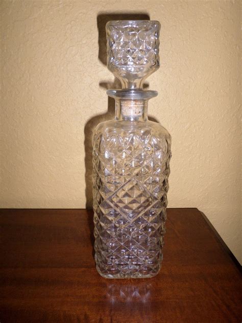 cut glass diamond pattern vintage whiskey by highlycollectable
