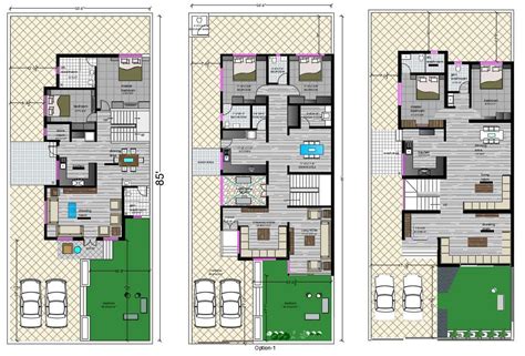 Working Drawing Plan Of Huge Bungalow Layout Design D