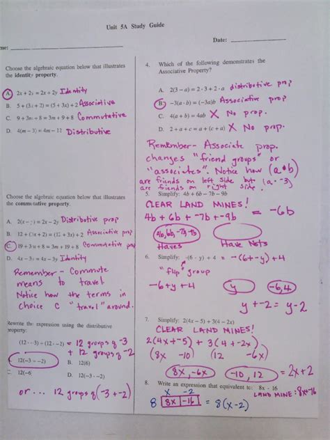 6 students' own answers suggested subjects for answers: Unit 3 Expressions Equations And Inequalities Test A Answers - Tessshebaylo