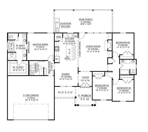 Bedroom Bungalow Floor Plans With Attached Garage Floor Roma
