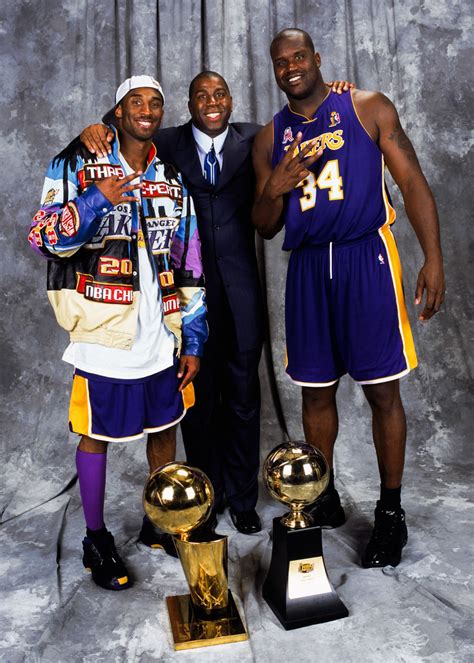 Kobe And Shaq With Magic Nba Champions In 2002 Three Peat Shaq And