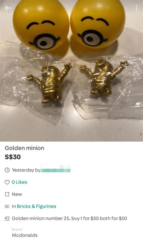 Mcdonalds Golden Minion Toys Resold On Carousell For Can Buy