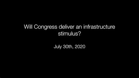 Will Congress Deliver An Infrastructure Stimulus Youtube