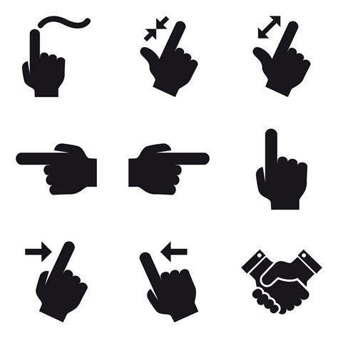 Hand Gestures Icon Set 689011 Vector Art At Vecteezy