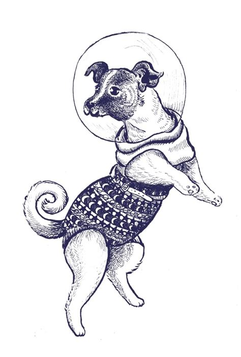 Laika Space Dog An Art Print By Aimee Lockwood Space Dog Art