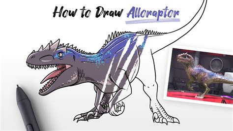 How To Draw Alloraptor Dinosaur From Jurassic World Alive Easy Step By Step Youtube
