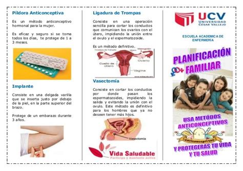 Todavía existe la posibilidad de que usted contraiga una its. Triptico de metodos anticonceptivos promocion de la salud ...