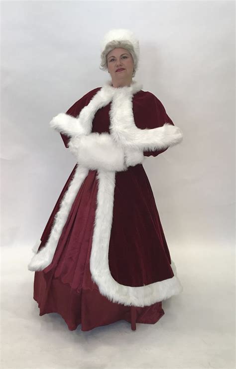 Mrs Claus Costumes White Christmas Velvet Mrs