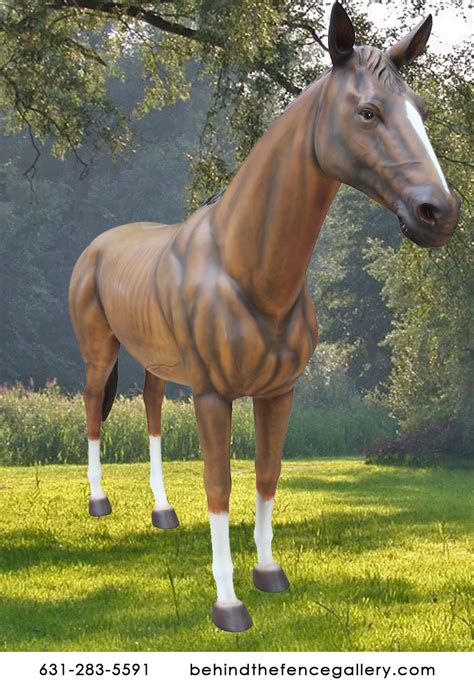Life Size Horse Statue Standing Farm Animal Prop Smooth Finish R335 Pg