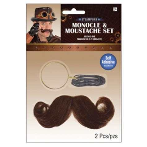 Partymart Steampunk Monocle And Moustache Set
