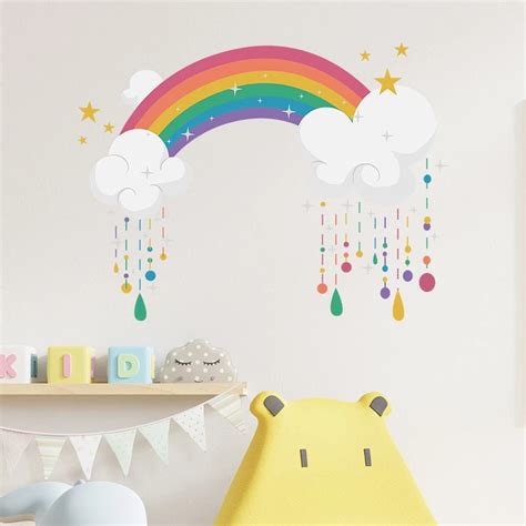 Rainbow Wall Stickers Children Kids Girls Room Home Decor Living Room