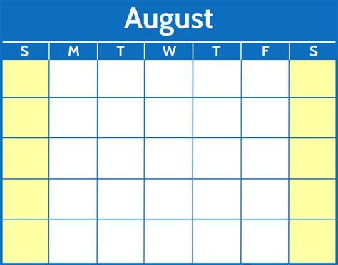 Copy Of August Word Calendar Template Postermywall