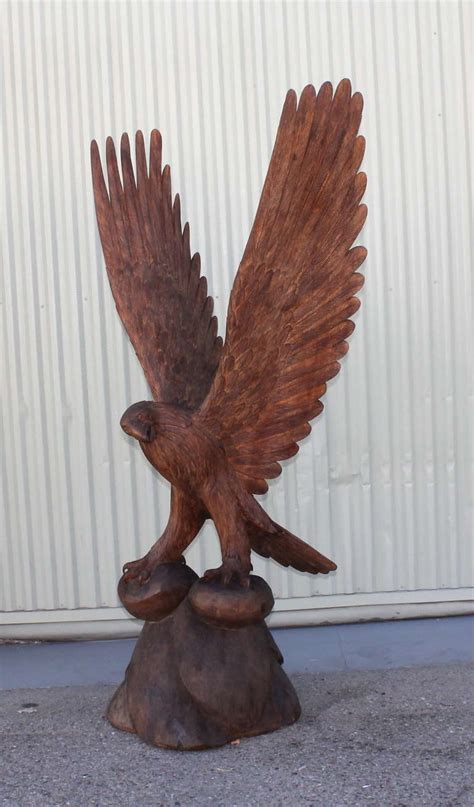 Monumental Hand Carved Mid Century American Eagle For Sale At 1stdibs