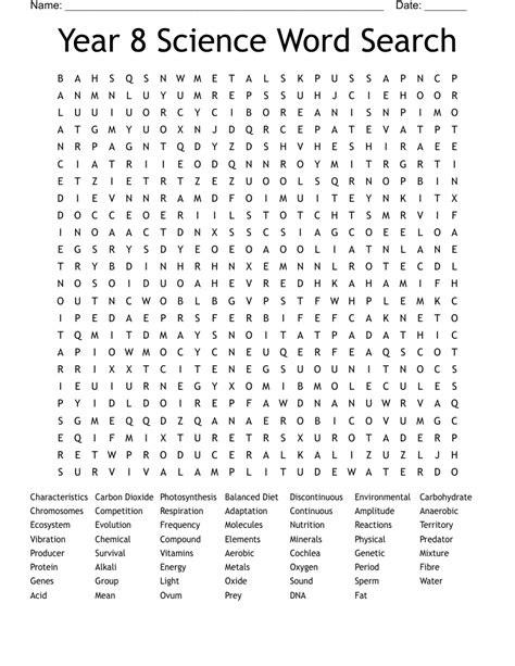 Science Word Search