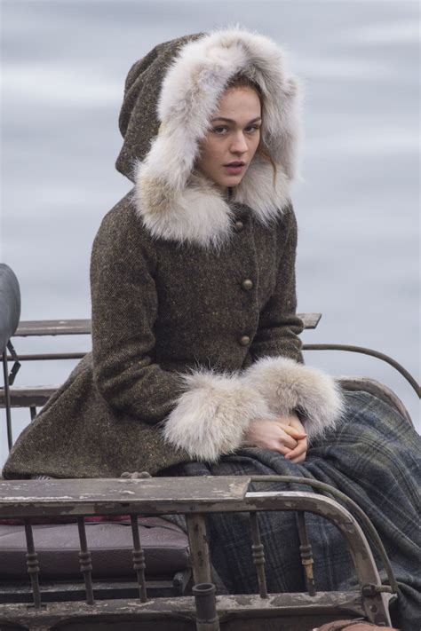 Sophie Skelton Filming Outlander Season In Dunure Celebmafia