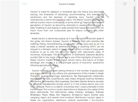 Tourism In Nepal Essay Example 448 Words Essaypay