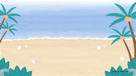 Background Summer Beach Cartoon