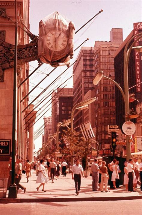 1960 Chicago State Street Scene Marshall Fields Clock Original 35mm Slide State Street Chicago