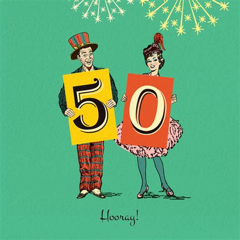 Funny 50th Birthday Card ‘50 Hooray By The Typecast Gallery
