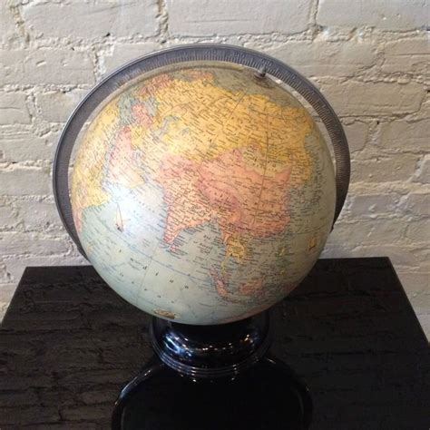 Art Deco Indexed Terrestrial Art Globe By Rand Mcnally And Co At