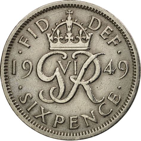 Sixpence 1949 Coin From United Kingdom Online Coin Club