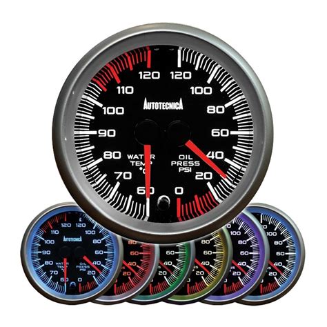 Autotecnica Dual Water Temp And Oil Press Gauge 60mm Cup Suits Nissan Gq