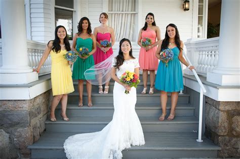 Rainbow Colored Bridesmaid Dresses