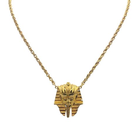 Trifari Egyptian Revival Pharaoh King Tut Pendant Necklace Etsy