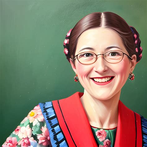Female Teacher Wearing Beautiful Clothes With A Joyful Express Arthubai