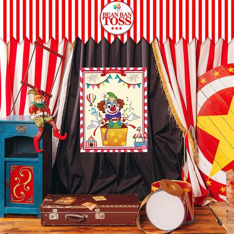 Funnlot Carnival Games Circus Theme Party Decorations Pin The Nose On