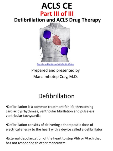 Acls Ce Part Iii Of Iii Defibrillation And Acls Drug Therapy