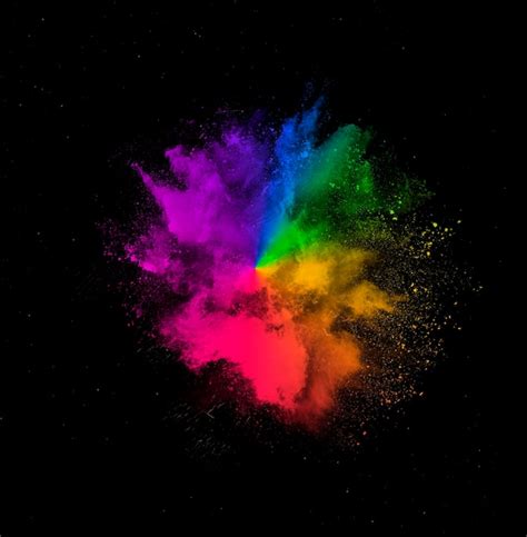 Premium Photo Colorful Rainbow Holi Paint Powder Explosion Isolated