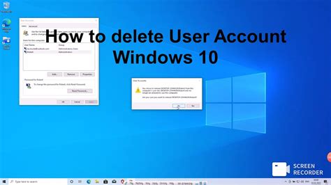 How To Delete User Account Win 10 Youtube