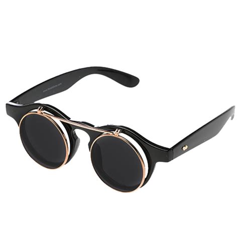 Mens Ladies Steampunk Goggles Glasses Sunglasses Retro Vintage Flip Up