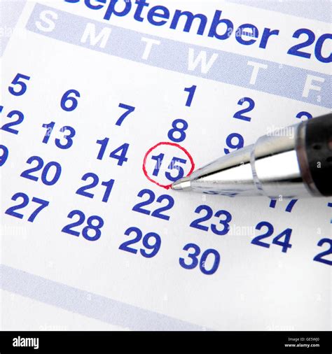 Calendar With A Date Being Circled Stock Photo Alamy