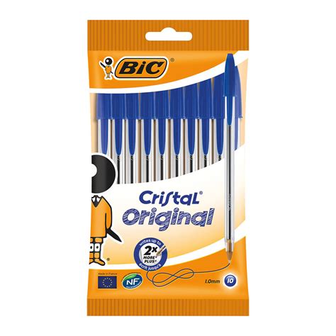 Bic Cristal Ballpoint Pen Medium Blue Pack Of 10 830863