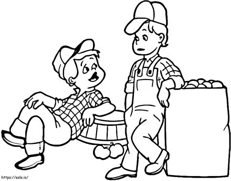 Kids Farmers coloring page