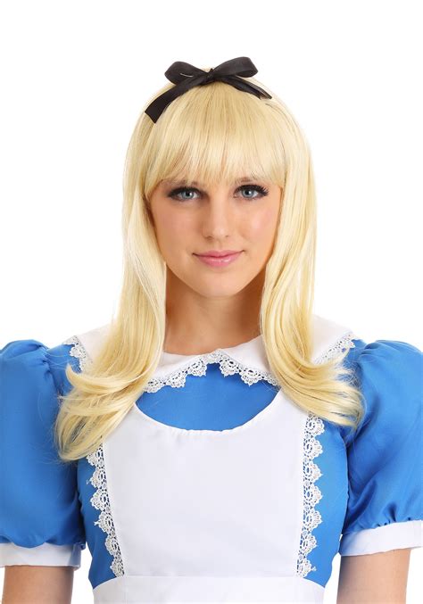 Women S Blonde Alice Wig Alice In Wonderland Accessories