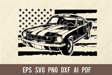 Us Muscle Car Svg Mustang Gt Svg Classic American Car Etsy