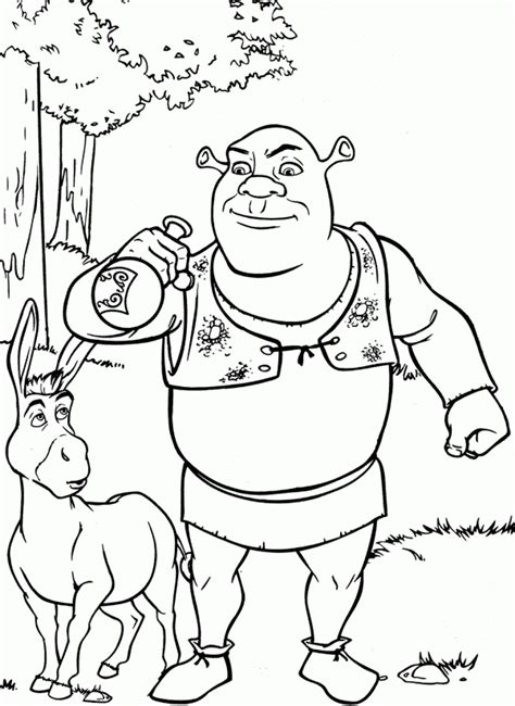 Shrek Burro Desenhos Para Colorir