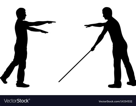 Silhouettes Of Blind Men Royalty Free Vector Image
