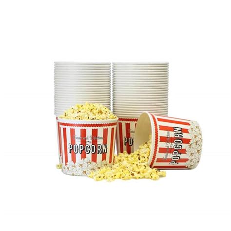 Paragon Jumbo Disposable Popcorn Buckets Vintage Red And White 130 Oz