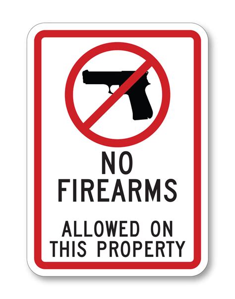No Firearms Allowed On This Propery With Symbol Sign Firearms