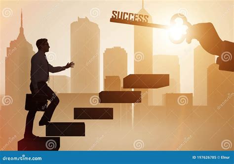Businessman Climbing the Career Ladder of Success Stock Illustration