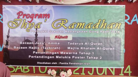 Antara persiapan ramadhan yang menjadi tradisi adalah membuat kuih raya.ambil kesempatan untuk 5. Sekolah Kebangsaan Gong Pasir: PROGRAM IHYA RAMADHAN 1435H