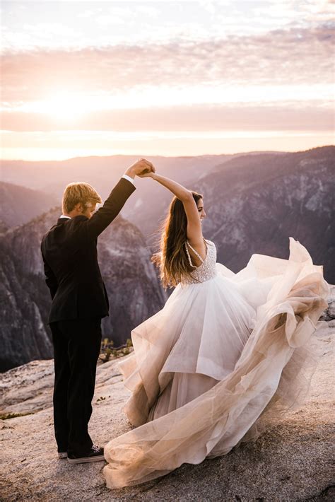 Yosemite National Park Intimate Wedding At Glacier Point Hike To Taft Point Adventure