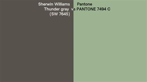 Sherwin Williams Thunder Gray Sw 7645 Vs Pantone 7494 C Side By Side