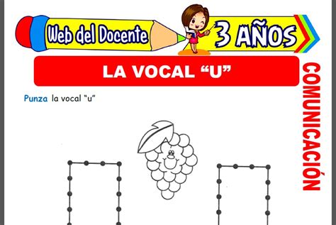 La Vocal U Para Niños De 3 Años Web Del Docente