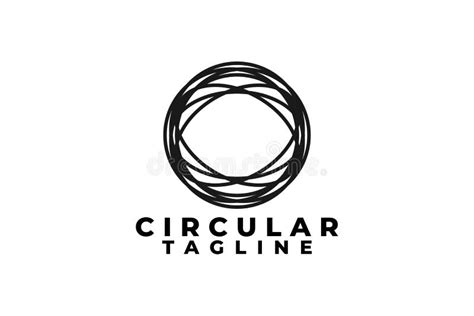 Abstract Circle Symbol Black Circular Logo Template Stock Vector