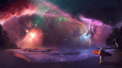 Astronaut Astronauta Surfing Stars Space Nebula